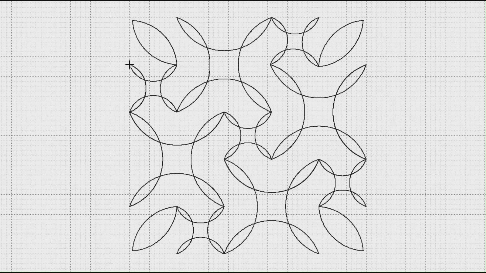 Video preview of Command longarm pantograph stitching a continuous line modern geometric edge to edge quilting design