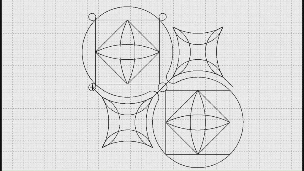 Video preview of Quark 2 modern geometric quilting pantograph stitching out on a longarm quilting machine