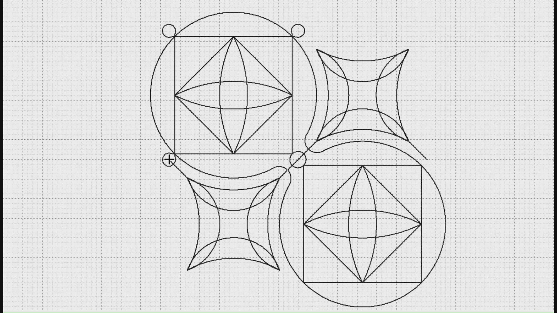 Video preview of Quark 2 modern geometric quilting pantograph stitching out on a longarm quilting machine