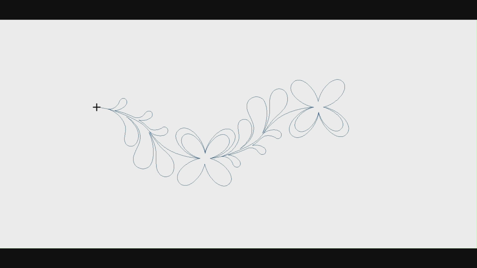 Video demo of For Jane edge-to-edge floral pantograph stitching graceful trailing flower vine motifs continuously on a longarm machine