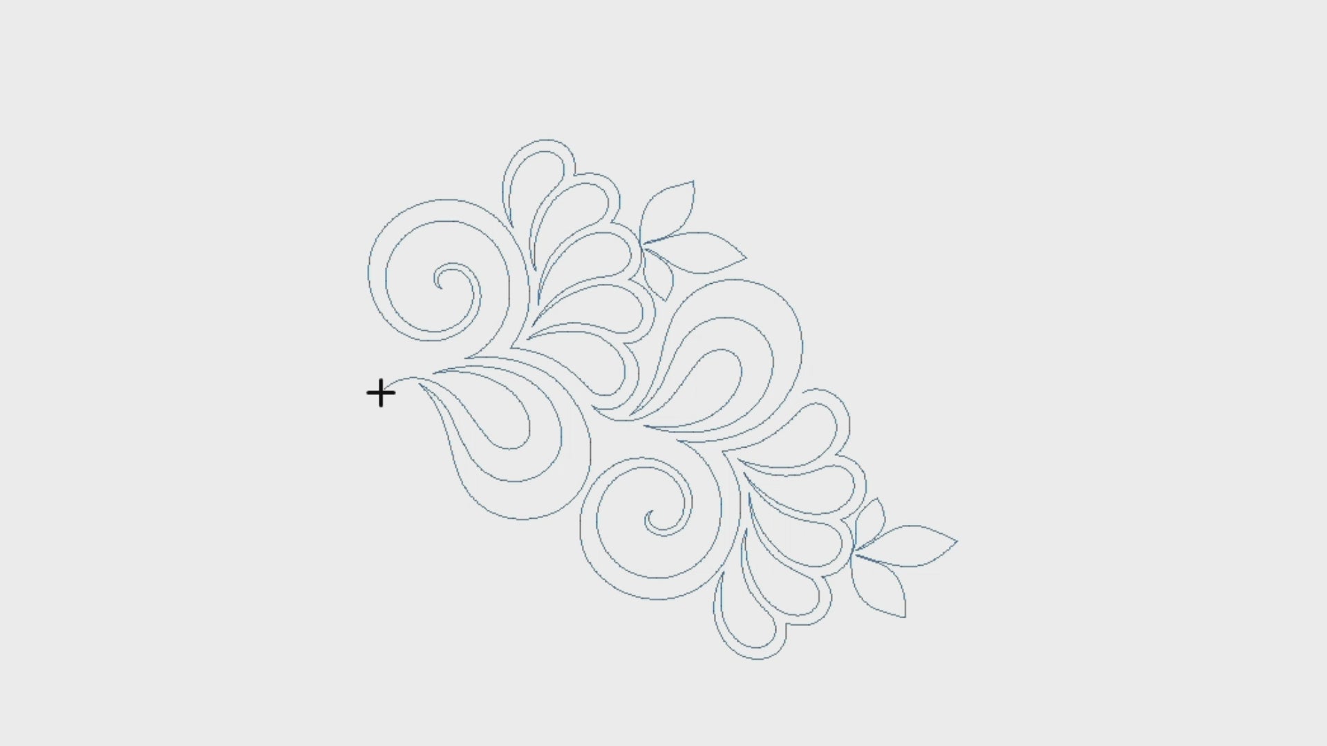 Paisley and Friends pantograph pattern shown as a single repeat for longarm quilting software