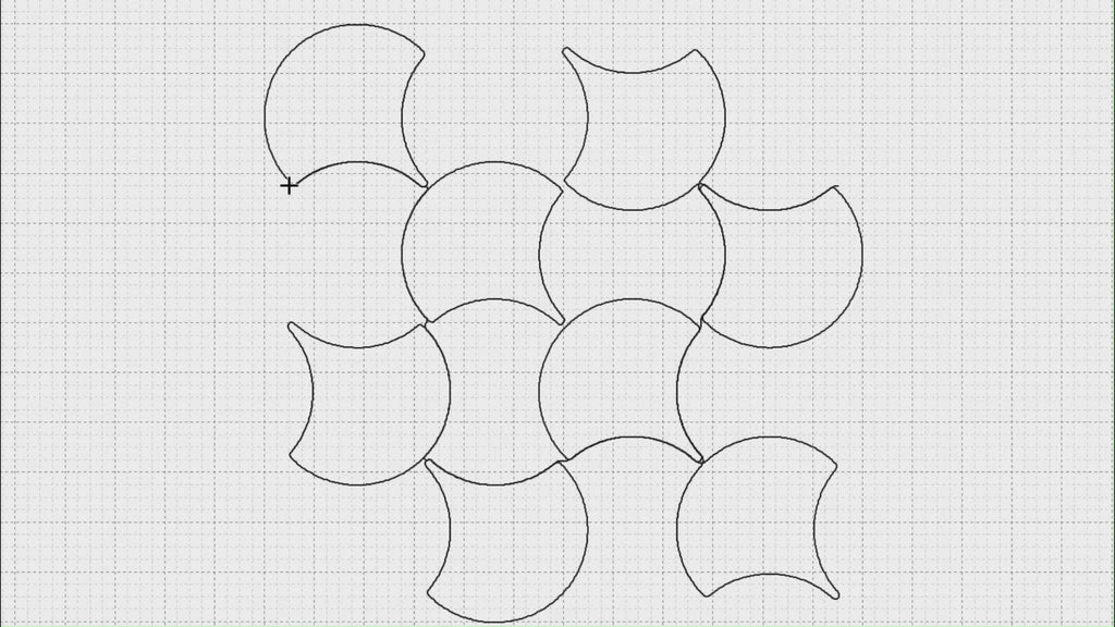 Video preview of Alternating Scales with Backtracking digital quilting pantograph stitching out on a longarm machine