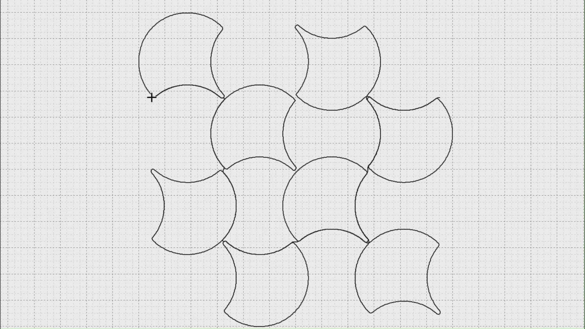 Video preview of Alternating Scales with Backtracking digital quilting pantograph stitching out on a longarm machine