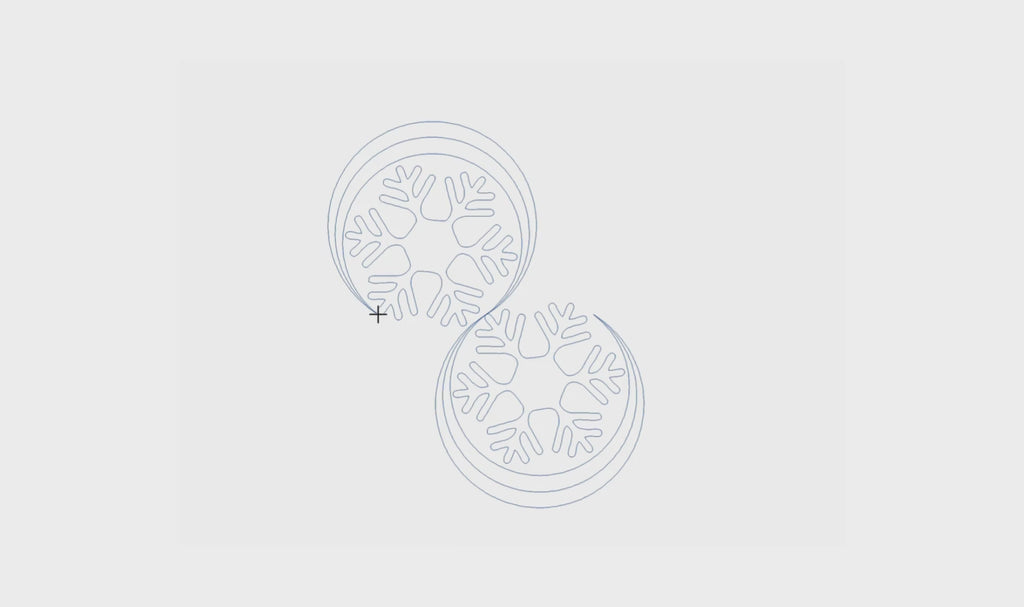 Preview video thumbnail of Ribbon Snow Christmas digital pantograph stitch-out on longarm machine