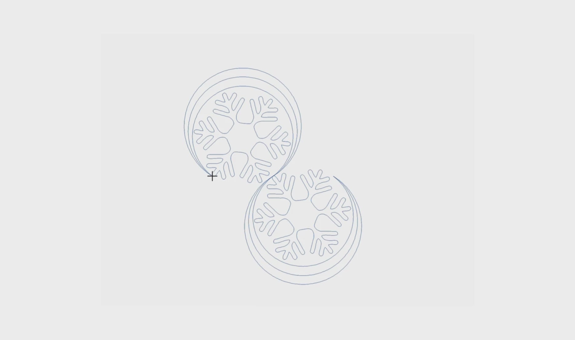 Preview video thumbnail of Ribbon Snow Christmas digital pantograph stitch-out on longarm machine