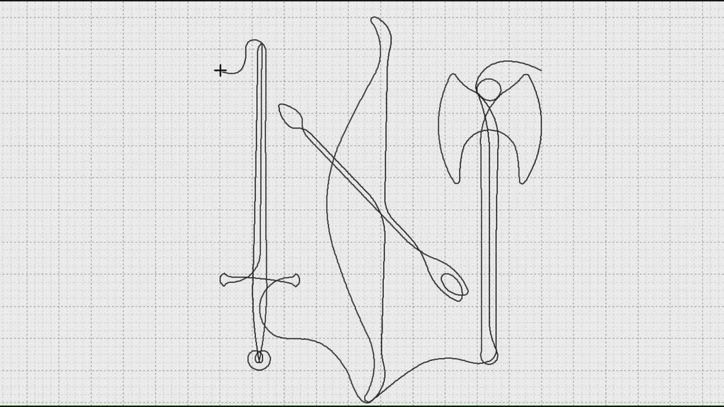 Video preview of You Have My Weapons In a Row outdoor quilting pantograph stitching out on a longarm quilting machine