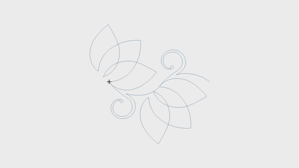 Video preview of Lotus Curlicue digital floral quilting design stitching across a quilt
