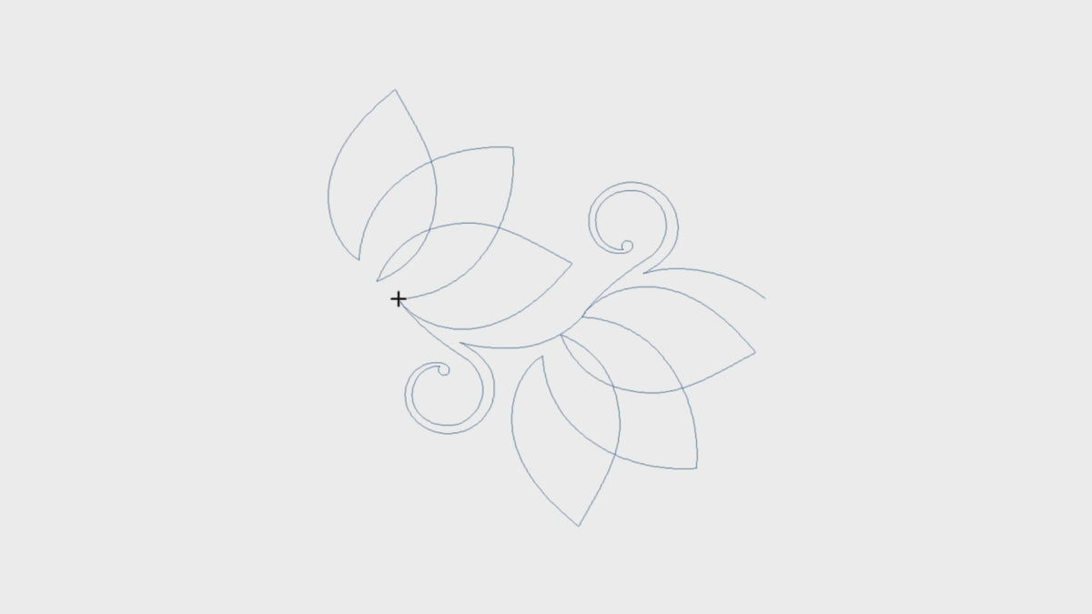 Video preview of Lotus Curlicue digital floral quilting design stitching across a quilt