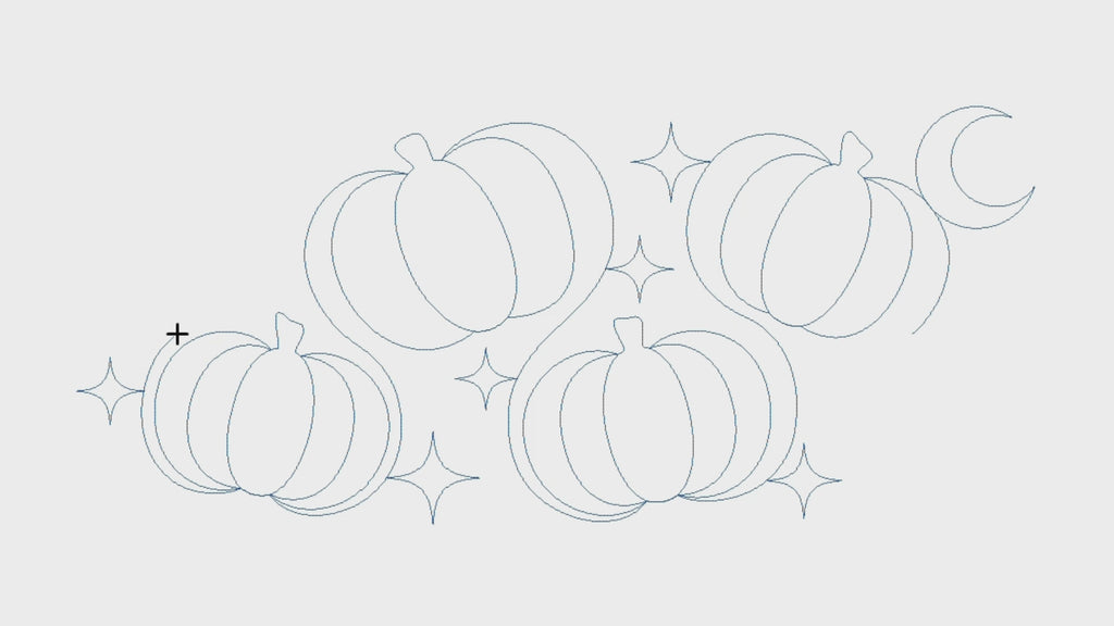 Video preview of the Pumpkin Twilight Halloween pantograph, a digital quilting design for longarm machines
