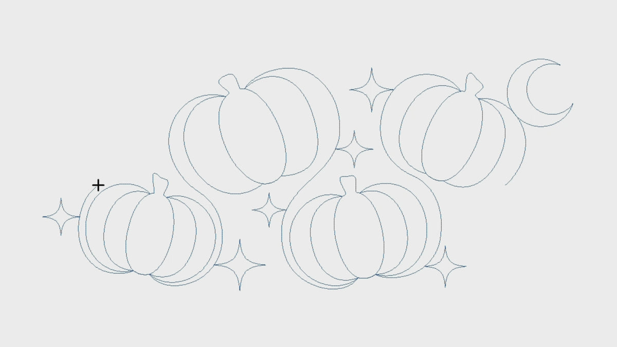Video preview of the Pumpkin Twilight Halloween pantograph, a digital quilting design for longarm machines