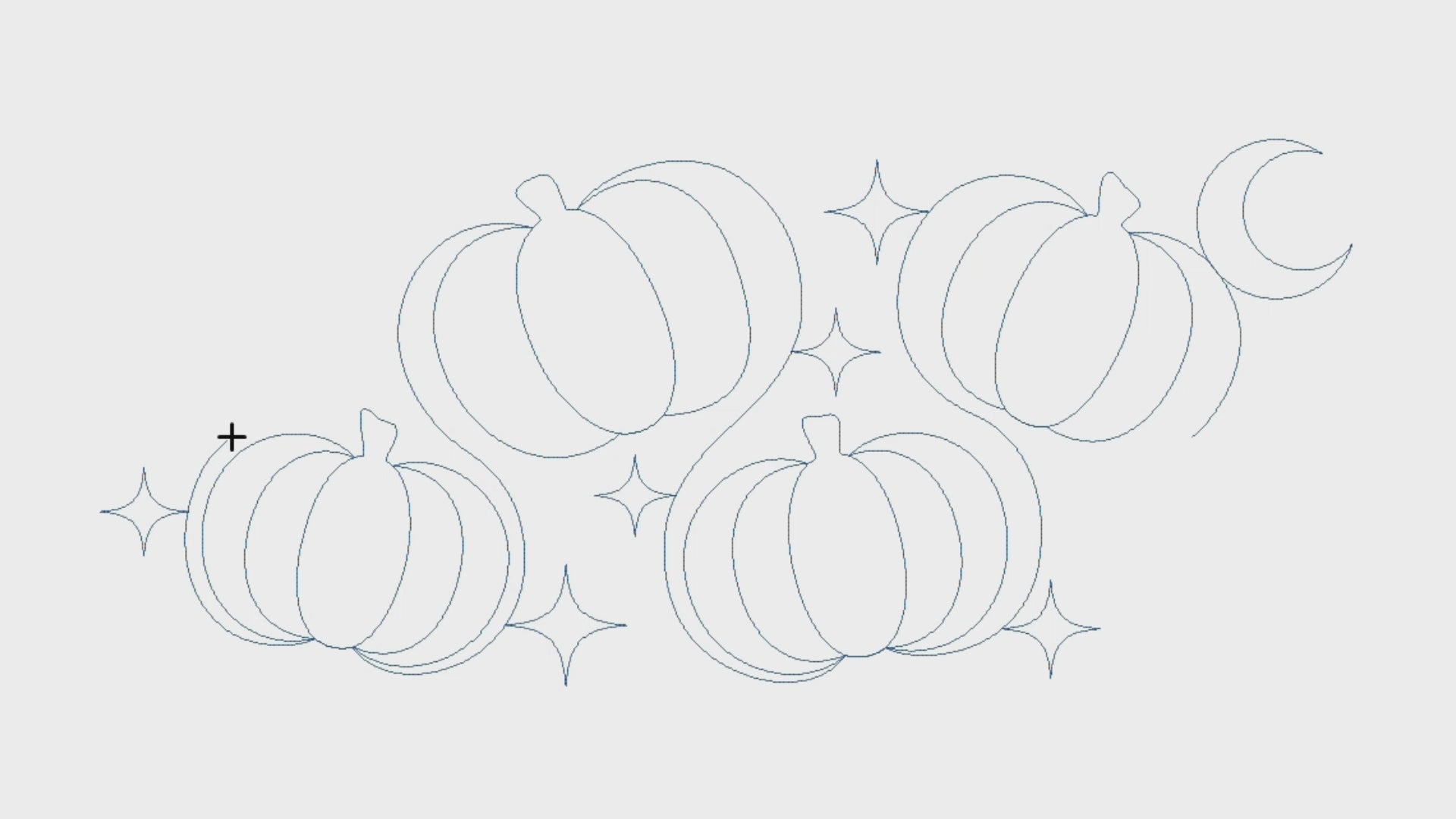 Video preview of the Pumpkin Twilight Halloween pantograph, a digital quilting design for longarm machines