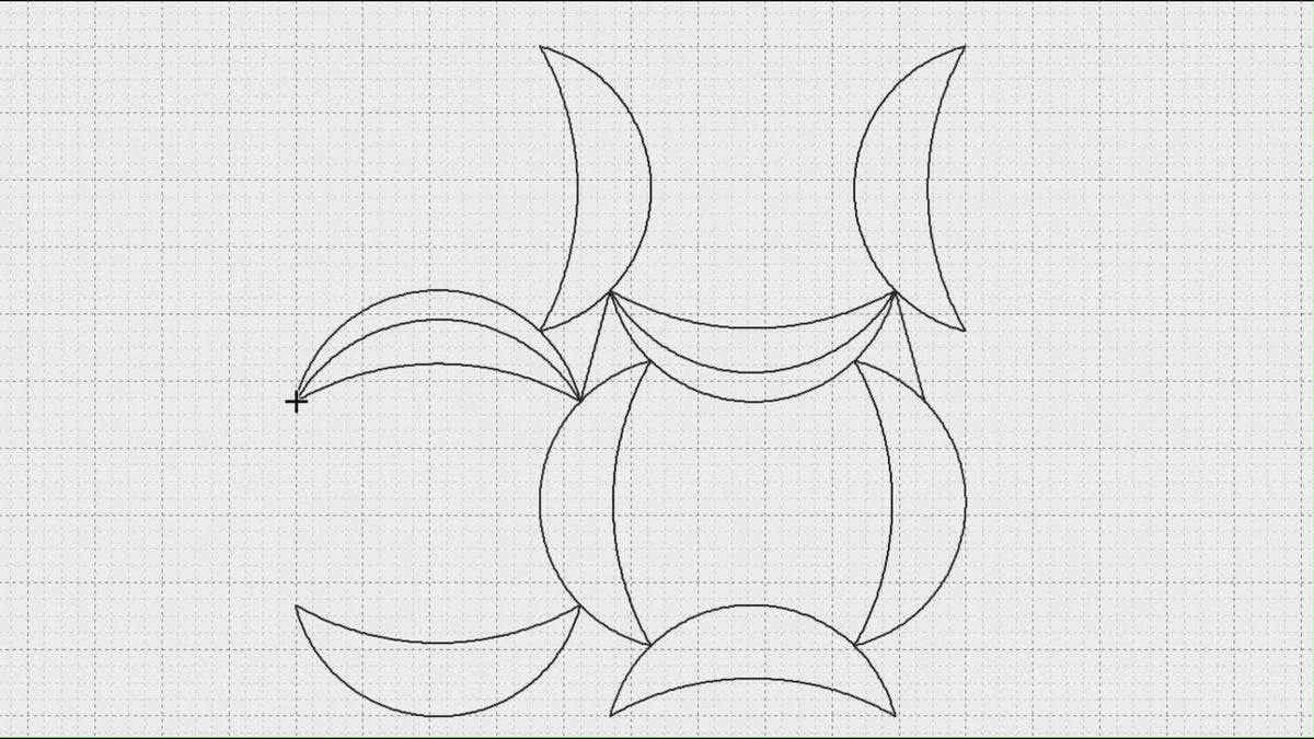 Video preview of the Distal Edge digital pantograph stitching circles and crescent moons on a quilt