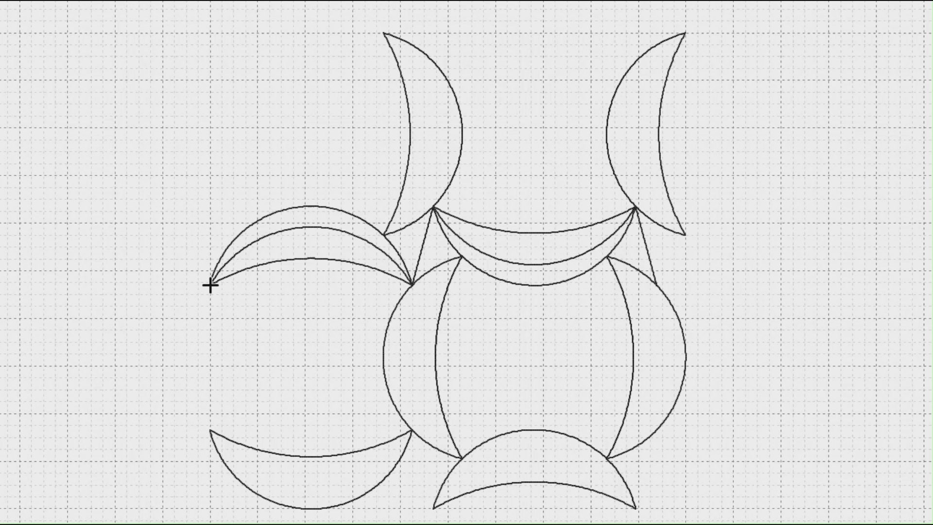 Video preview of the Distal Edge digital pantograph stitching circles and crescent moons on a quilt