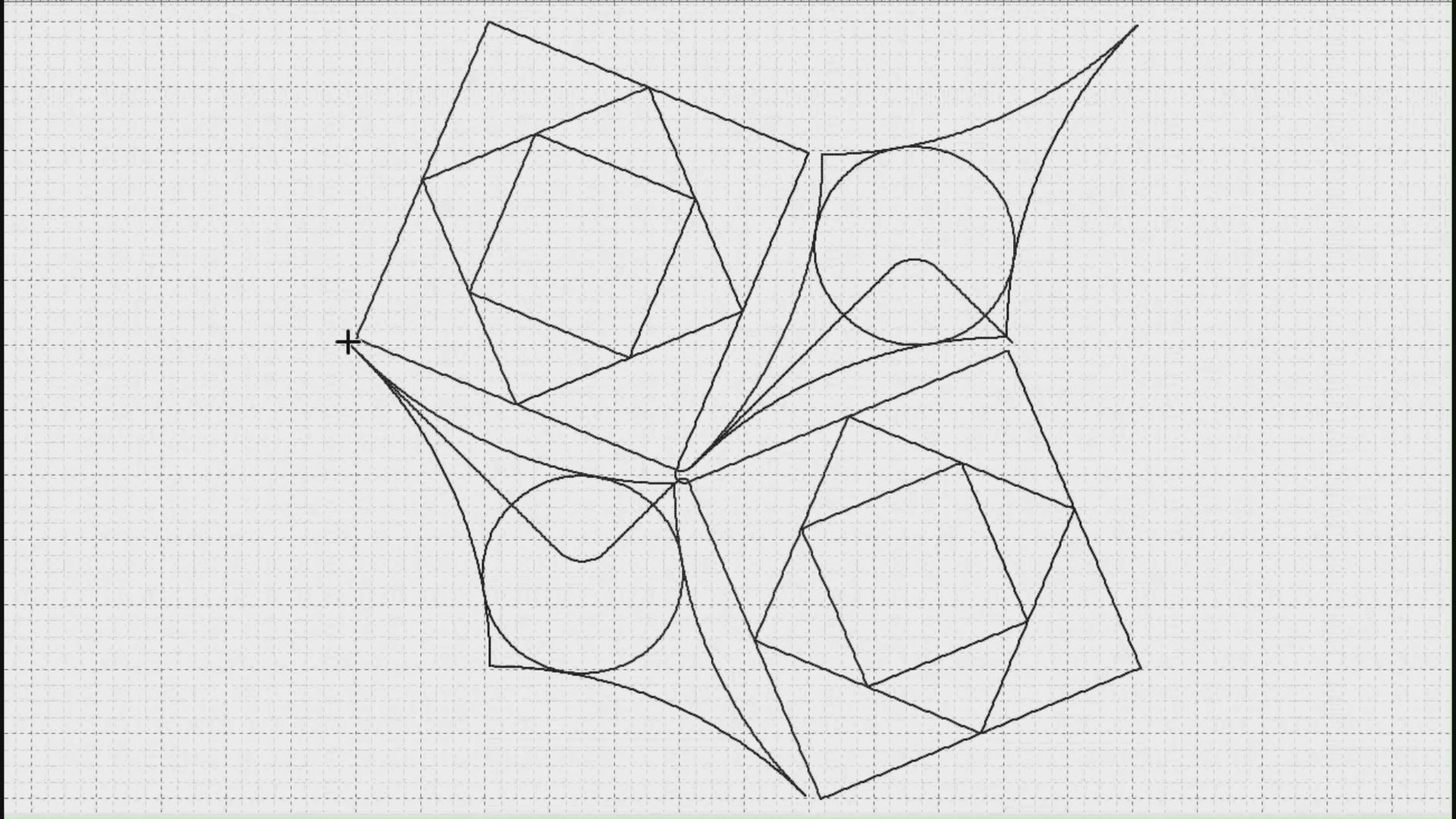 Video preview of Inscription 2 modern geometric quilting pantograph stitching out on a longarm quilting machine