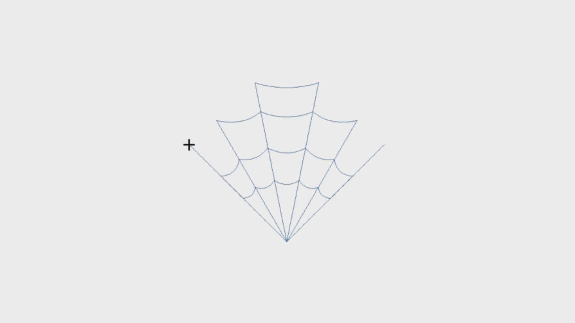 Video preview of Corner Web Halloween quilting pantograph stitching offset spider web rows across a quilt