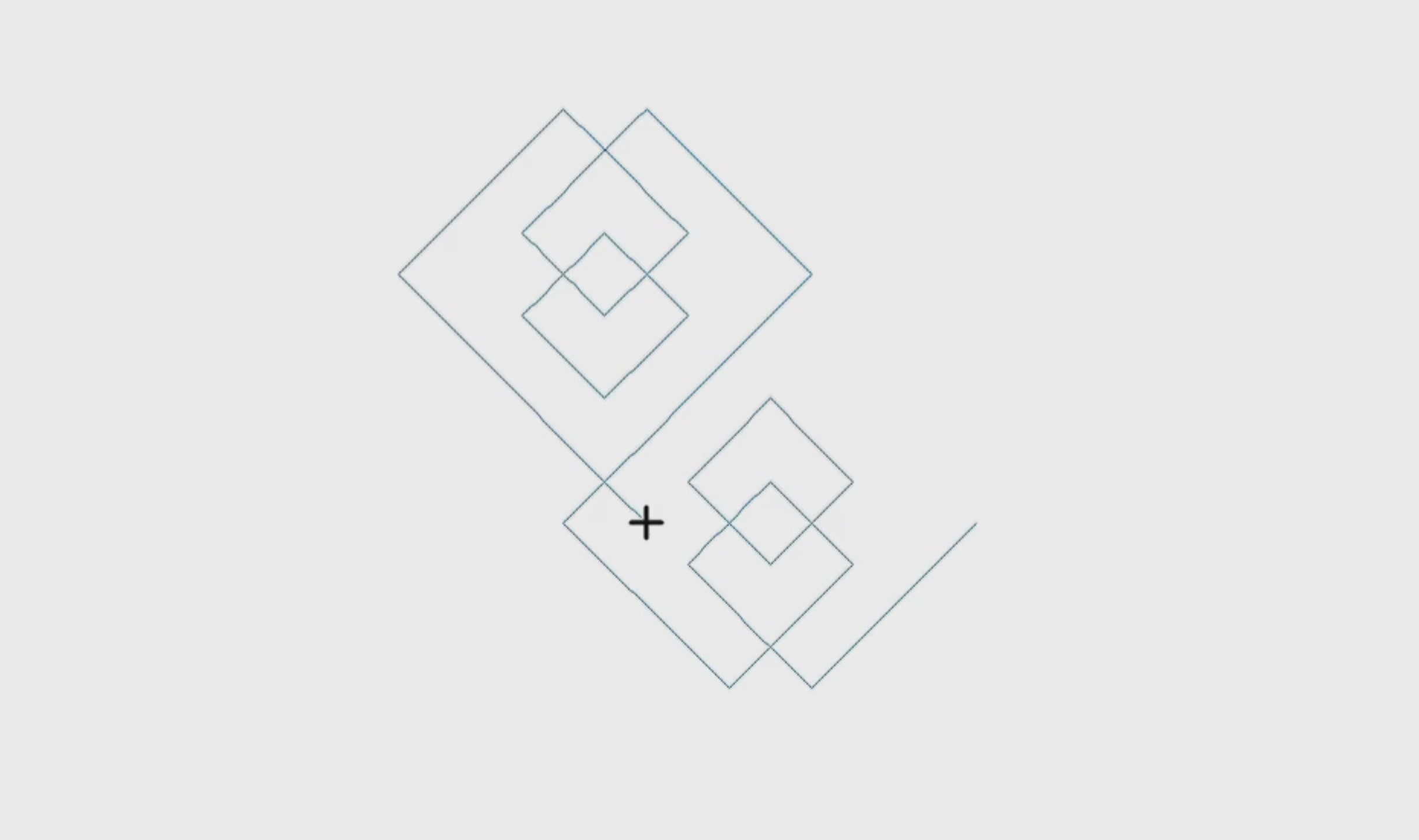 Interlocking Squares easy geometric digital pantograph longarm pantographs showcasing the fluid and continuous motion of the geometric square pattern.
