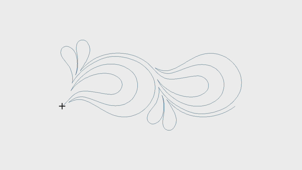 Petite Paisley digital pantograph featuring simple paisley shapes and graceful edge-to-edge quilting movement