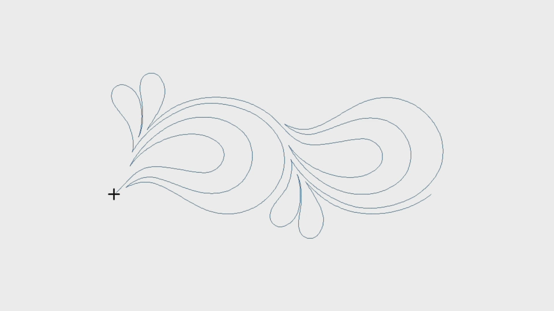 Petite Paisley digital pantograph featuring simple paisley shapes and graceful edge-to-edge quilting movement