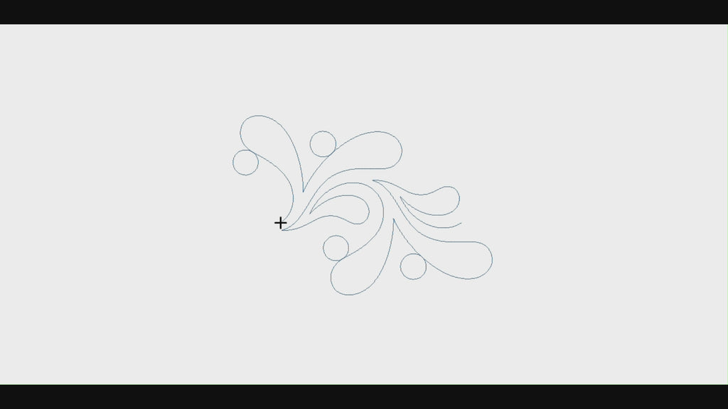 Video demo of the Babbling Brook feather pantograph design in action, showing this longarm feather pantograph stitching out smoothly on a longarm system.
