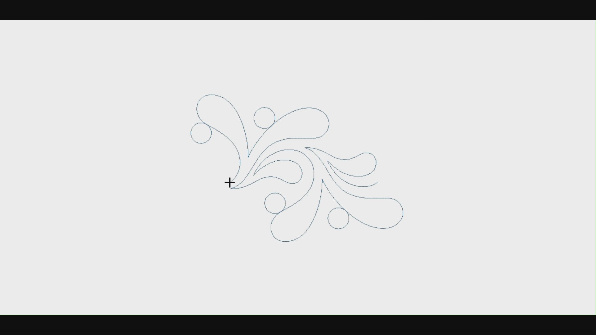Video demo of the Babbling Brook feather pantograph design in action, showing this longarm feather pantograph stitching out smoothly on a longarm system.