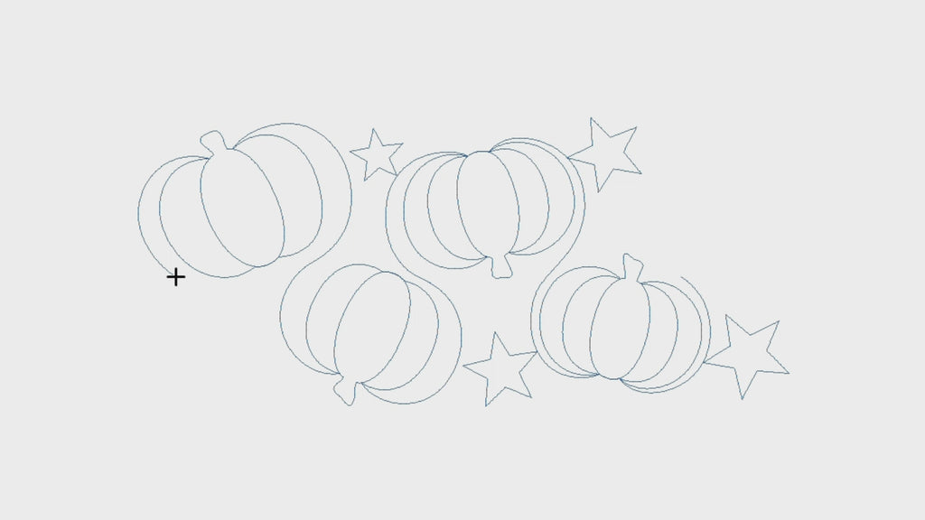 Video preview of the Pumpkins and Stars fall quilting pantograph, a digital quilting design for longarm machines