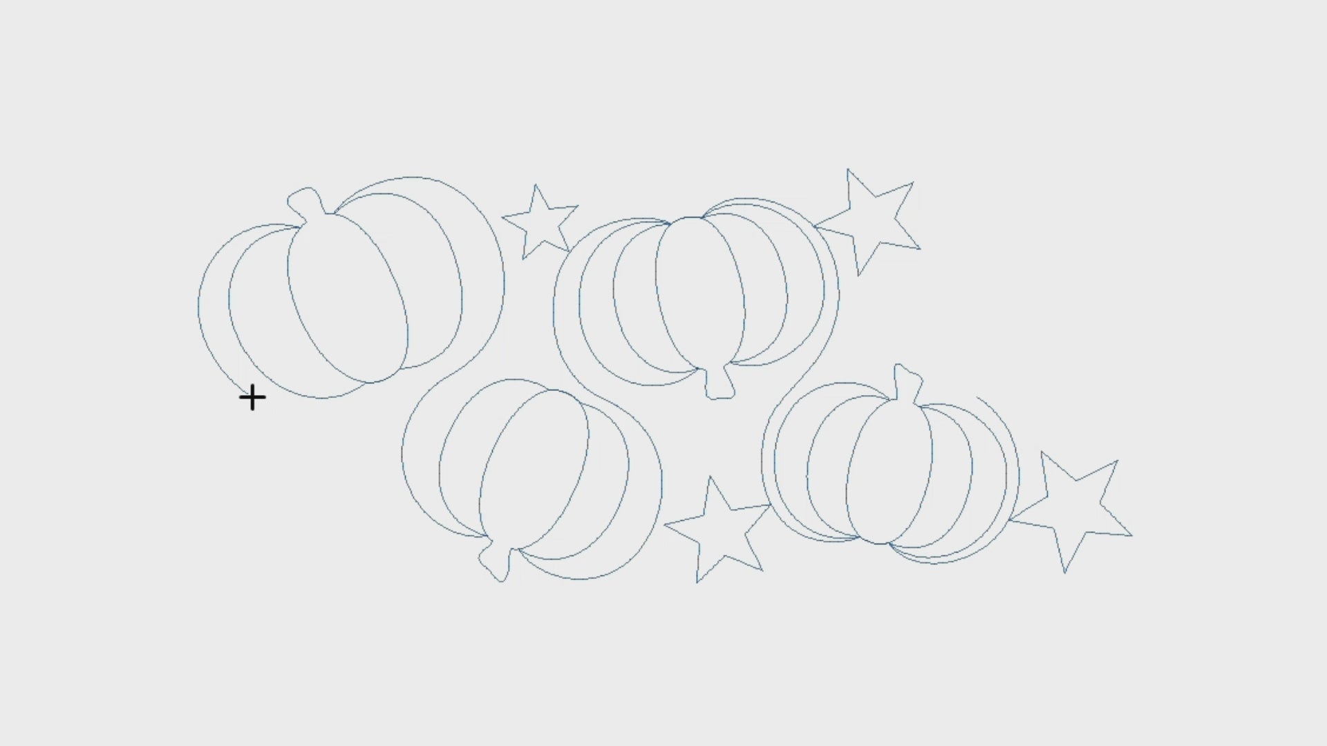 Video preview of the Pumpkins and Stars fall quilting pantograph, a digital quilting design for longarm machines