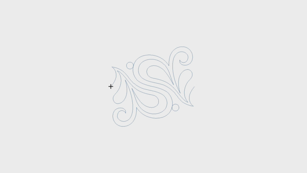 Video demo of the Muse swirl quilting pantograph stitching out on a longarm — watch this modern paisley quilting design flow seamlessly edge to edge, showcasing the graceful S-curves and swirling scrollwork in action.
