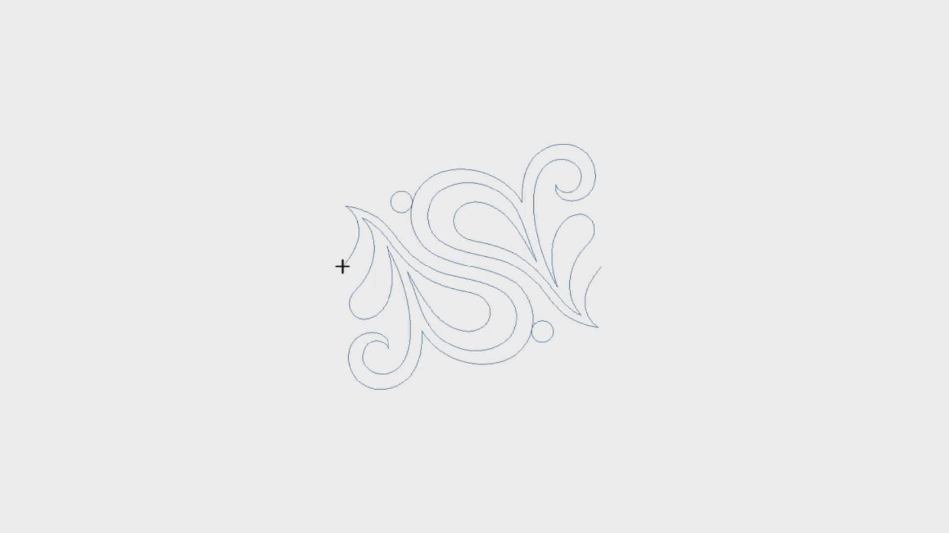 Video demo of the Muse swirl quilting pantograph stitching out on a longarm — watch this modern paisley quilting design flow seamlessly edge to edge, showcasing the graceful S-curves and swirling scrollwork in action.