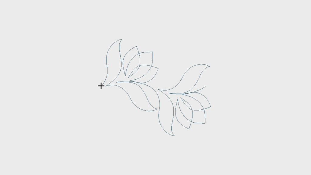 Tulip Tango digital pantograph with clean floral shapes and flowing edge-to-edge texture for longarm quilting