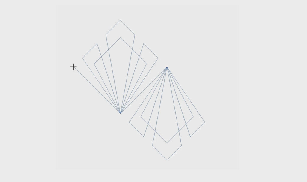 Video demo of Gemstone Cut geometric pantograph stitching bold faceted diamond and fan burst design with no backtracking on a longarm quilting machine