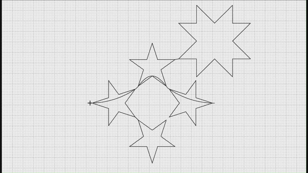 Under Ohio Stars digital pantograph preview showing computerized longarm quilting stitch movement