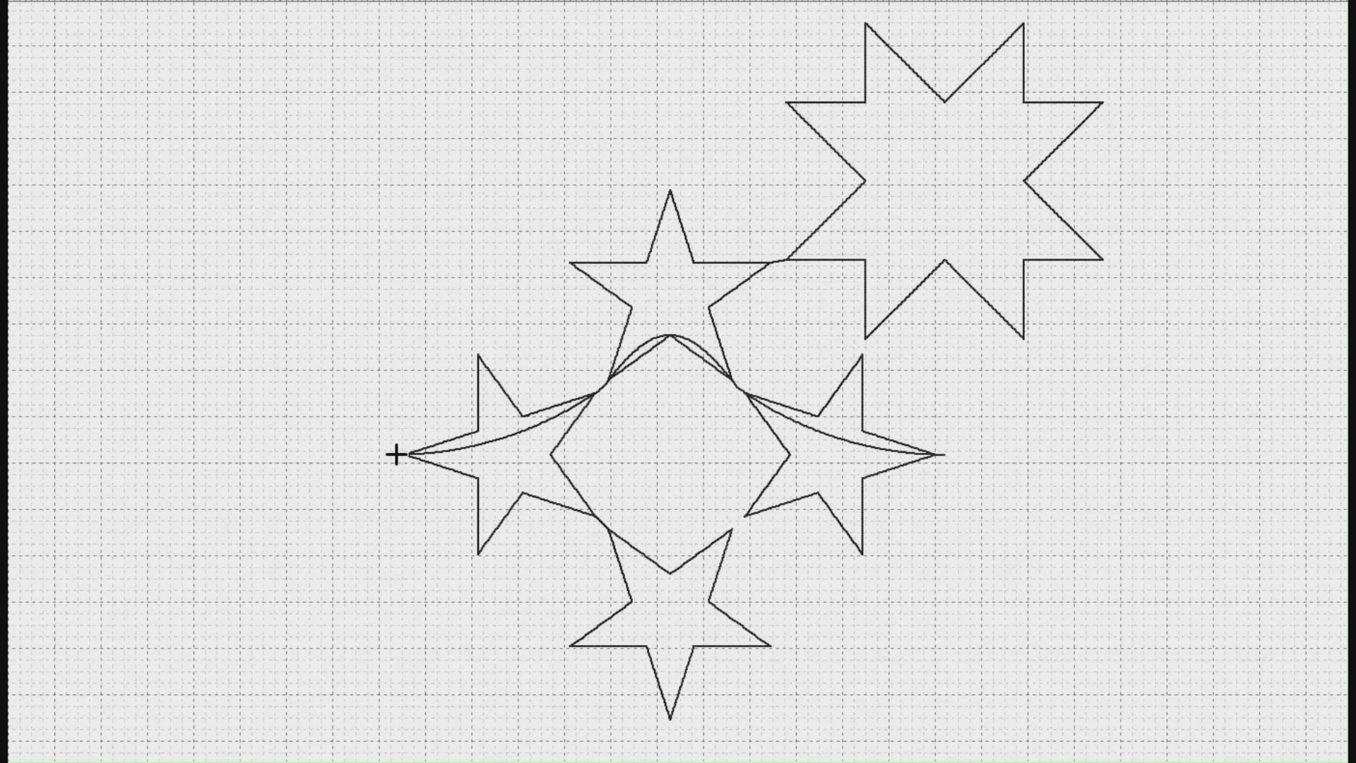 Under Ohio Stars digital pantograph preview showing computerized longarm quilting stitch movement