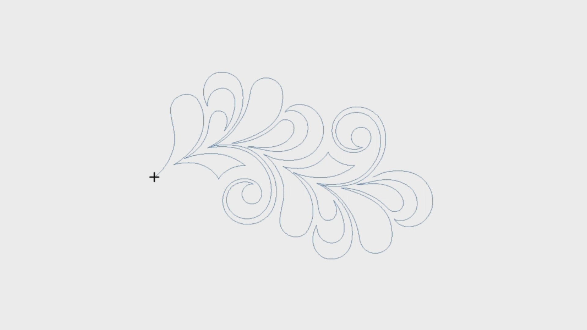 Video preview of Miss Elizabeth Feather quilting pantograph stitch-out demonstration
