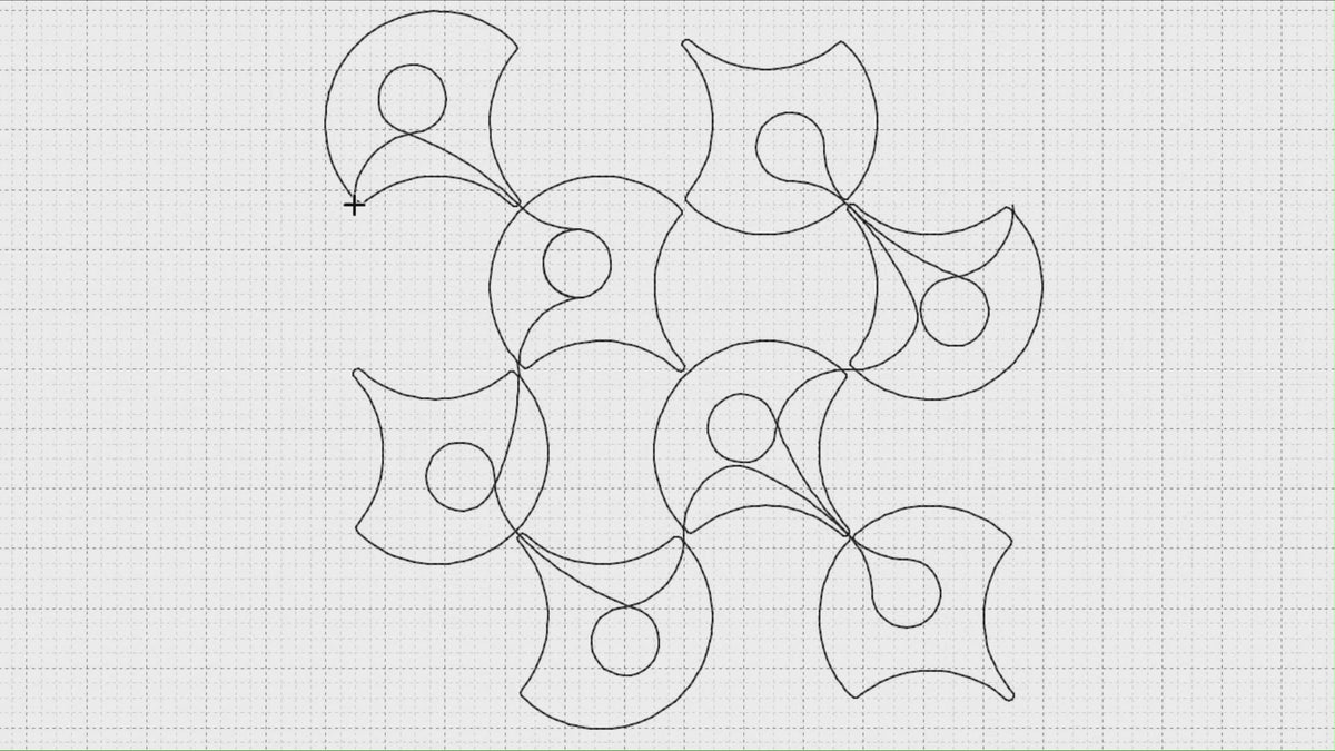 Video preview of Alternating Scales clamshell quilting pantograph stitching out on a longarm machine