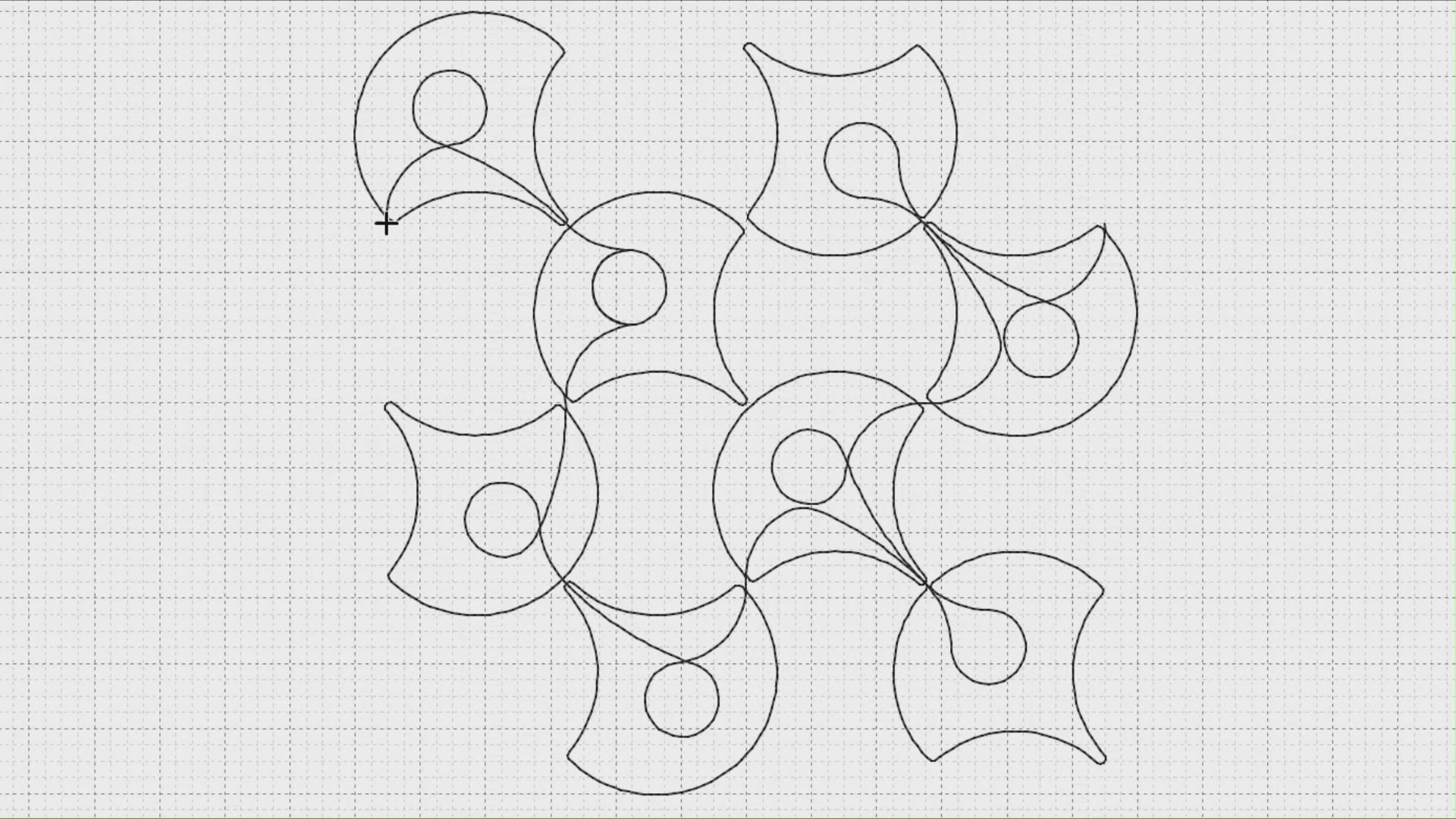 Video preview of Alternating Scales clamshell quilting pantograph stitching out on a longarm machine