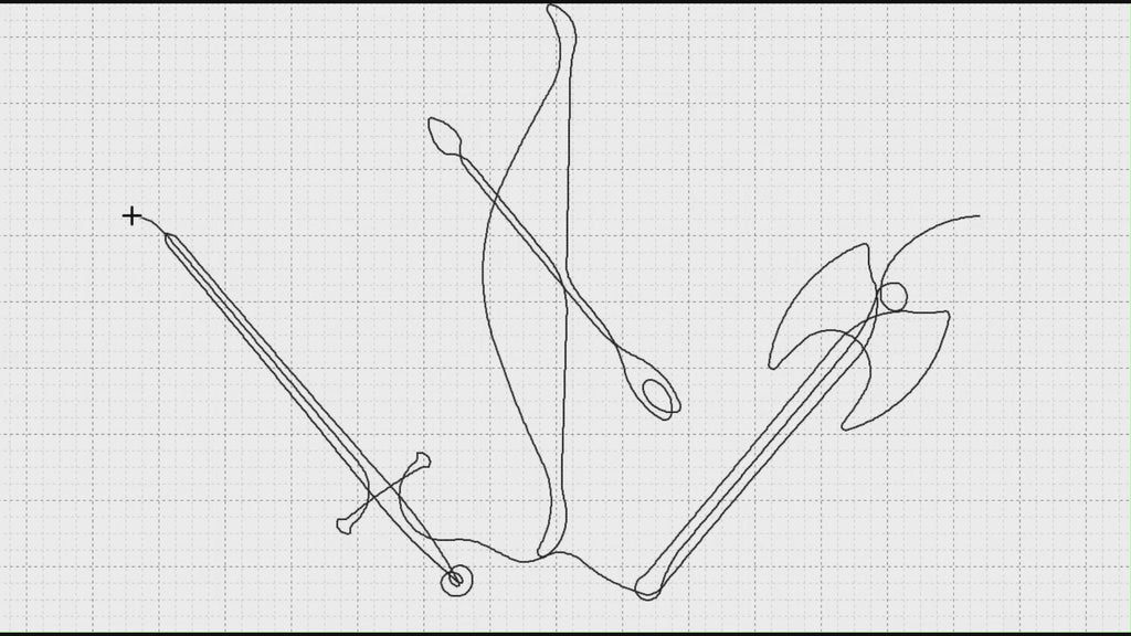Video preview of You Have My Weapons novelty pantograph pattern stitching out on a longarm quilting machine