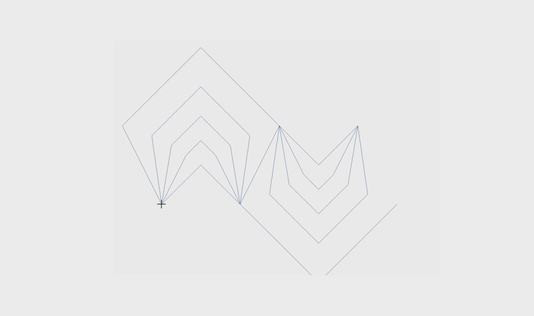 Video demonstration of the Chevron Echo pantograph design in action, showing smooth chevron stitching on a longarm quilting machine.