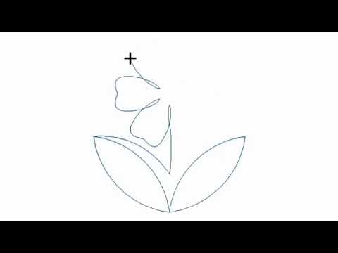 Video demo of Blooming digital floral pantograph pattern stitching graceful repeating floral motifs with minimal backtracking on a longarm quilting machine