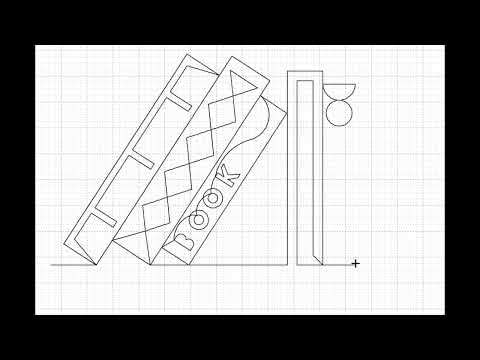 Video demo of Bookshelf Lean Right playful quilt pantograph stitching rows of leaning book shapes edge to edge on a longarm quilting machine