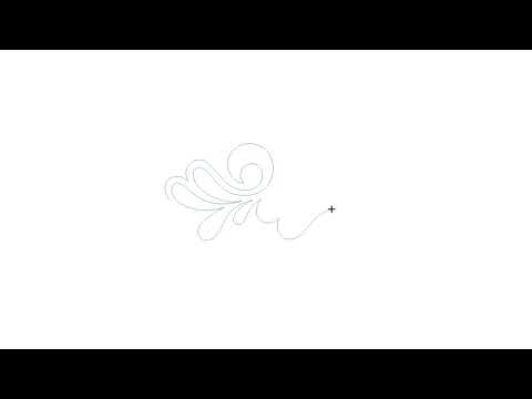 Video demo of Pelagic feather swirl pantograph stitching on a longarm quilting machine – digital swirl quilting pattern in action