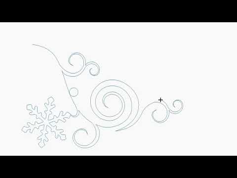 Video demo of Snow Blitz holiday digital pantograph stitching festive bells and snowflakes continuously on a longarm machine