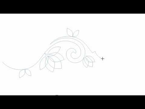 Video demo of Bella flower vine pantograph stitching graceful flowing petals and curving vines with zero backtracking on a longarm quilting machine