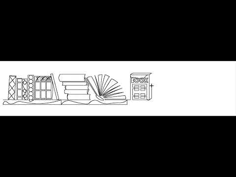 Video demo of Bookshelf Full Width novelty digital pantograph stitching a full-width row of stacked book motifs edge to edge on a longarm quilting machine