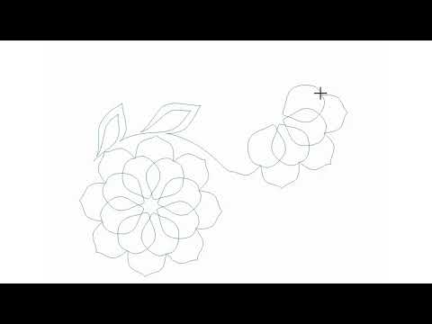 Video demo of Dreamy Dahlia romantic floral pantograph stitching soft layered dahlia petals continuously on a longarm machine
