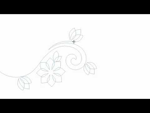Video demo of Abloom floral swirl pantograph design stitching graceful flower shapes and elegant swirling lines with minimal backtracking on a longarm quilting machine