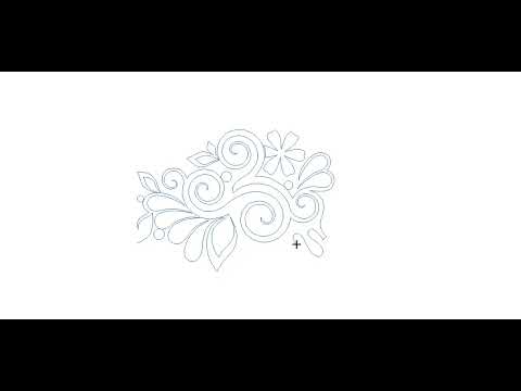 Video demo of Jungle Swirls digital pantograph design stitching lush tropical swirls and vine curves edge-to-edge on a longarm quilting machine